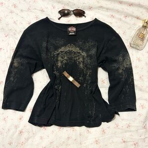 Harley-Davidson Black Top with Gold Accents